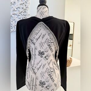 Forever 21 Black Crop Top with Beaded Fringe